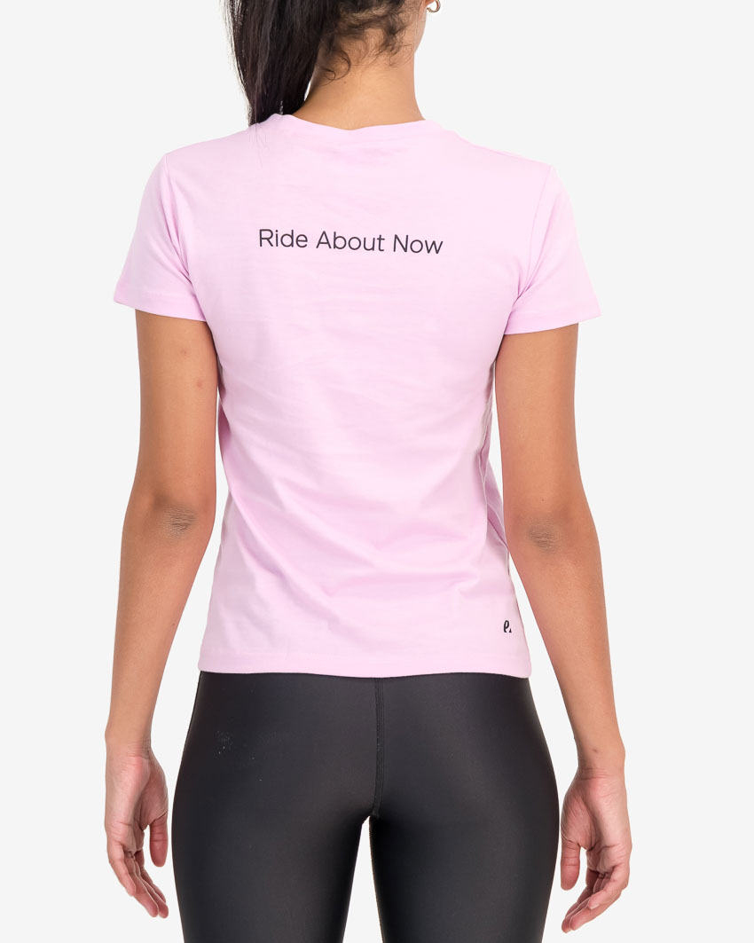 Back of the Enjoy womens t-shirt in the Enjoy 2023 pink design. 100% cotton t-shirt by enjoy.cc