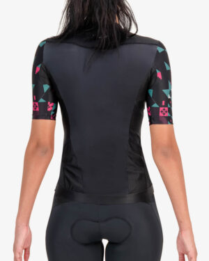 Back of the ladies tri top in the Full Monte design. Triathlon clothing made by Enjoy.cc