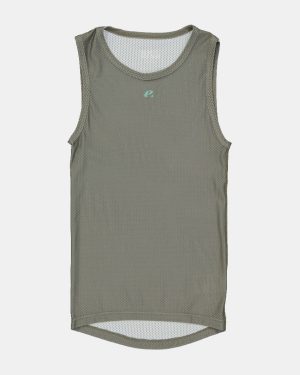 Flat lay view of the mens sleeveless baselayer in the reseda emotif design made by Enjoy.cc