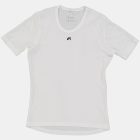 Flat lay view of the womens sleeved baselayer in the white emotif design made by Enjoy.cc