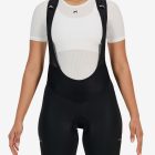 Front view of the womens sleeved baselayer in the white emotif design made by Enjoy.cc