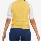 Back view of the mens yellow water resistant atom gilet with reflective detail made by Enjoy.cc