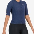 Side view of the womens navy Hempie cycling jersey design made by Enjoy.cc