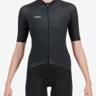 Front view of the mens black Supremium cycling jersey design made by Enjoy.cc
