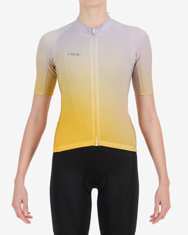 Front view of the mens heather Supremium cycling jersey design made by Enjoy.cc