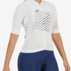 Side view of the womens octane cycle jersey in the white chevron design made by Enjoy.cc