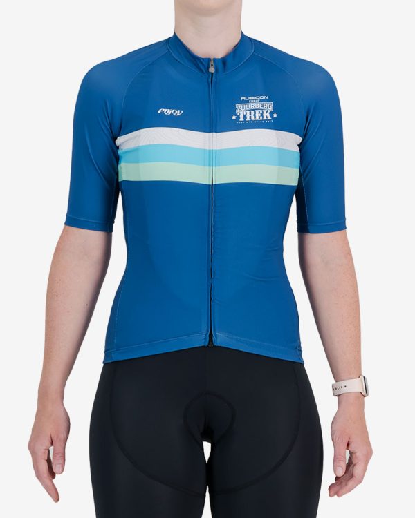 Front view of the womens 2024 Great Zuurberg Trek Supremium cycling jersey design made by Enjoy.cc