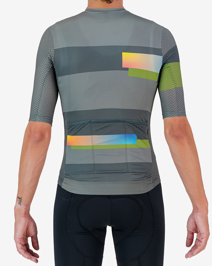 Back view of the mens 2024 Road2Vasco ProXision cycling jersey made by Enjoy.cc