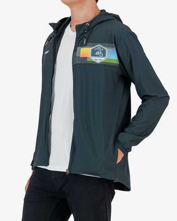 Side unzipped view of 2024 Road2Vasco mens casual water resistant Dflect jacket made by Enjoy.cc
