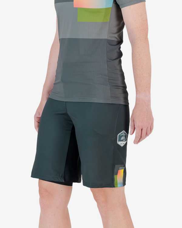 Side view of the Aline womens trail short in the Road2Vasco 2024 designed and made by Enjoy.cc