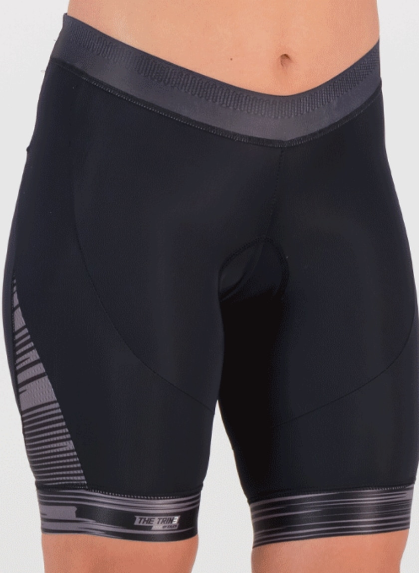 Womens collection of tri shorts with close up details by Enjoy cycling apparel