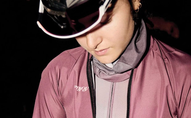 Female cyclist wearing Enjoy cycling accessories available at enjoy.cc