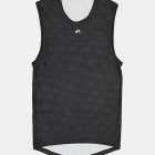 Flat lay view of the men's sleeveless base layer in the black emotif design made by Enjoy.cc