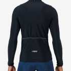Back view of the men's fleeced cycling jersey in black with reflective detailing made by enjoy.cc