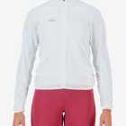 Front view of the Enjoy Atom women's cycling Jacket in white with reflective detailing by Enjoy.cc