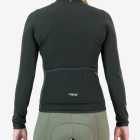 Back of the mens fleeced cycling jersey in Forest with reflective detailing made by enjoy.cc