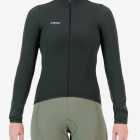 Front of the mens fleeced cycling jersey in Forest with reflective detailing made by enjoy.cc