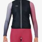 Front of the womens cycling gilet in the black colour way made by Enjoy.cc