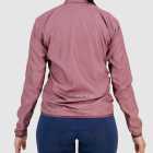 Back view of the womens Mauve water resistant atom jacket with reflective detail made by Enjoy.cc