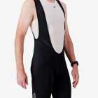 Side view of the Enjoy Dual men's bib short in black with reflective detailing made by enjoy.cc.