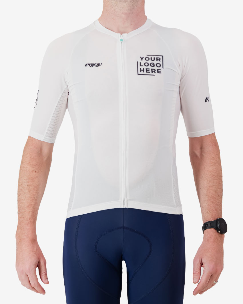 Mens-Cycling-Jersey-Supremium-Semi-Custom-White-Front