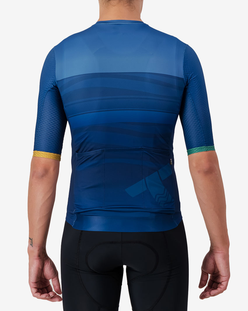 Back view of the Enjoy ProXision mens cycling jersey in the Tygerberg MTB club design by Enjoy.cc