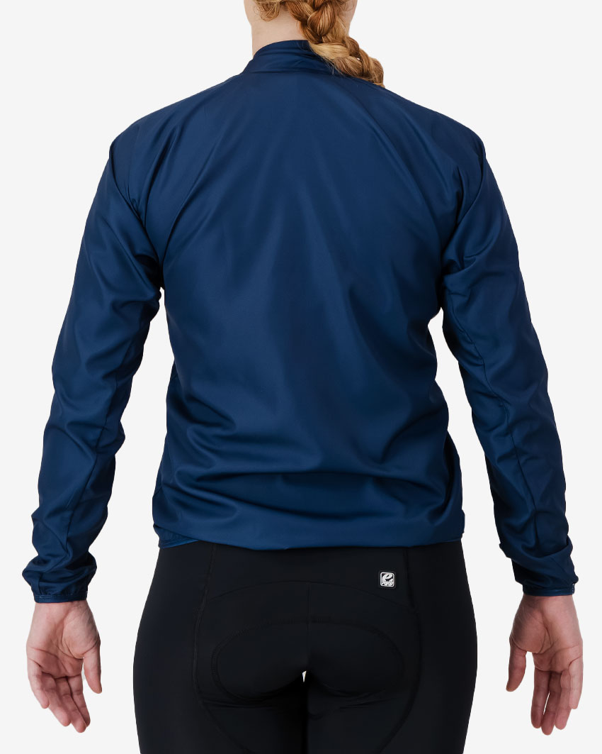 Back view of the Enjoy Atom womens cycle jacket in the Tygerberg MTB club design made by Enjoy.cc