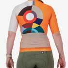 Back view of the Climber Women's cycle jersey in orange Jupiter design made by enjoy.cc