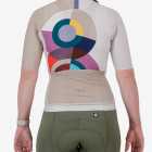 Back view of the Climber Women's cycle jersey in light Saturn design made by enjoy.cc