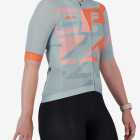 Back view of the Octane Women's cycle jersey in sage colour Destination design by enjoy.cc