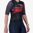 Side view of the ProXision women's cycle jersey in dark Lightspeed design made by enjoy.cc