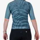 Back view of the ProXision Women's cycle jersey in aqua colour Warp design made by enjoy.cc