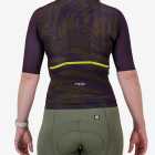 Back view of the ProXision women's zipless cycle jersey in peat colour Warp design by enjoy.cc