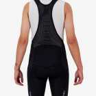Back view of the Dual Men's bib shorts in black colour made by enjoy.cc
