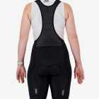 Back view of the Dual Women's bib shorts in black colour made by enjoy.cc