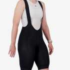 Side view of the Dual Women's bib shorts in black colour made by enjoy.cc