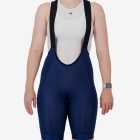 Front view of the Dual Women's bib shorts in navy colour made by enjoy.cc