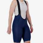 Side view of the Dual Women's bib shorts in navy colour made by enjoy.cc