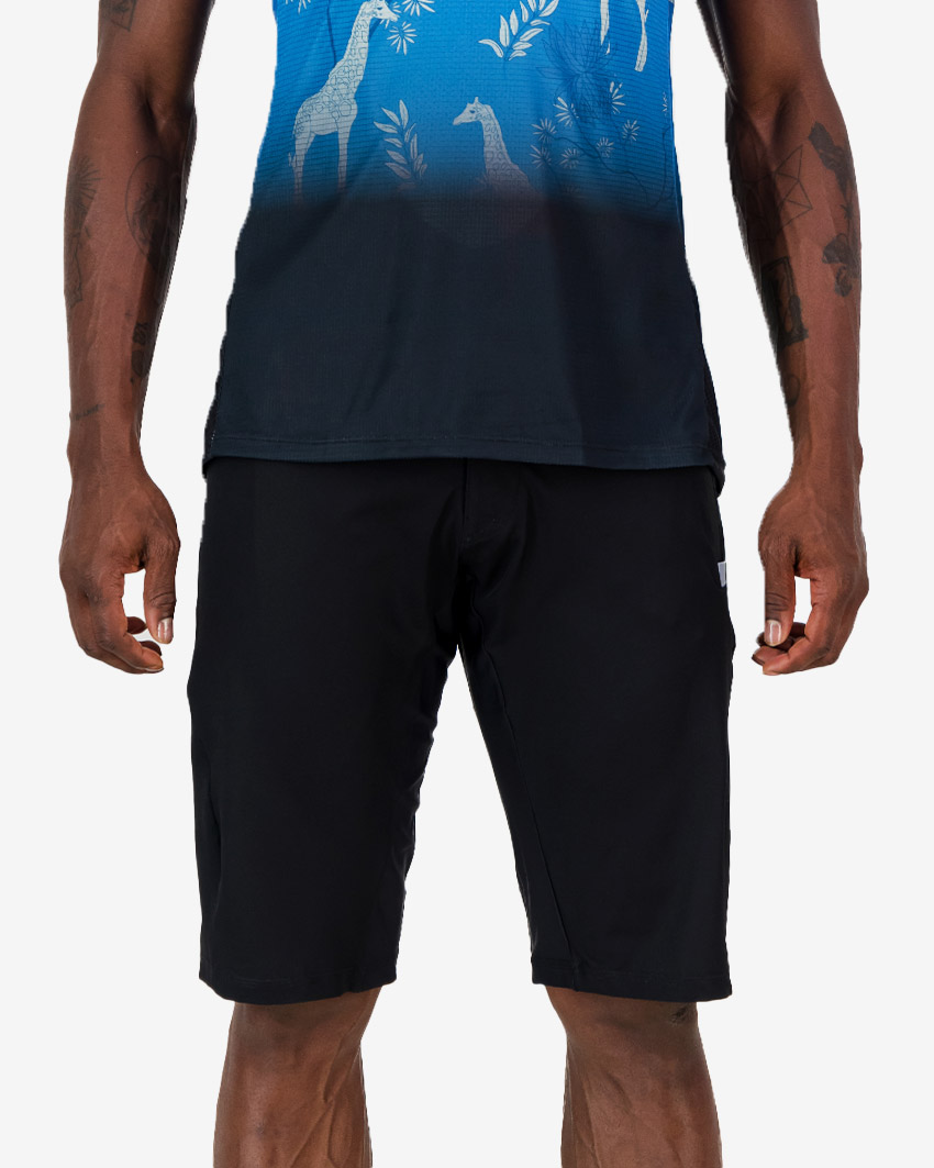 Front view of the Enjoy Aline men's trail shorts in the 2025 Berg & Bush design by Enjoy.cc