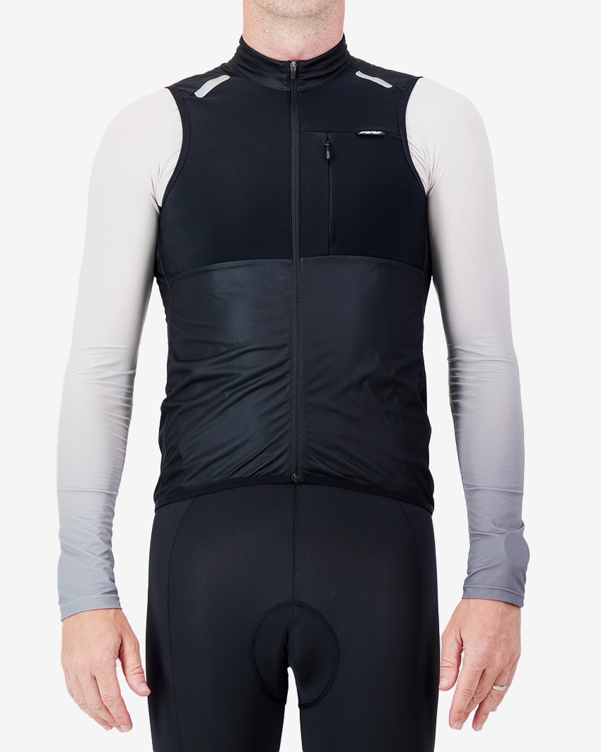 Mens-Cycling-Gilet-Thermal-Black-Front