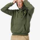 Left side view of the Mens fleeced casual hoody in the Olive by Enjoy.cc