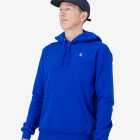 On model view of the unisex U-Flex 5 Panel Ripstop cap in Navy with orange branding by Enjoy.cc