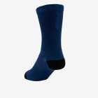 Back view of unisex cycling socks in Navy with blue branding by Enjoy.cc