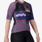 Right side view of the Supremium Womens cycling jersey in the Dark Geom design by Enjoy.cc