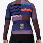 Back view of the Supremium Womens long sleeve cycling jersey in the Dark Geom design by Enjoy.cc