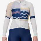 Front view of the Supremium Womens long sleeve cycling jersey in Light Geom design by Enjoy.cc