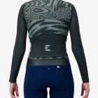 Back view of the Womens ProXision long sleeve cycling jersey in the forest warp design by Enjoy.cc
