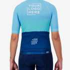 Back view of the Mens Semi Custom Octane cycling jersey in an aqua block design Enjoy.cc