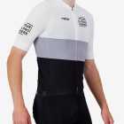 Side view of the Mens Semi Custom Octane cycling jersey in a greyscale block design Enjoy.cc
