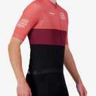 Side view of the Mens Semi Custom Octane cycling jersey in a red block design Enjoy.cc